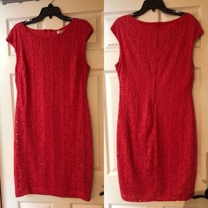 Bisou Bisou Coral Dress w/Liner - Size 14